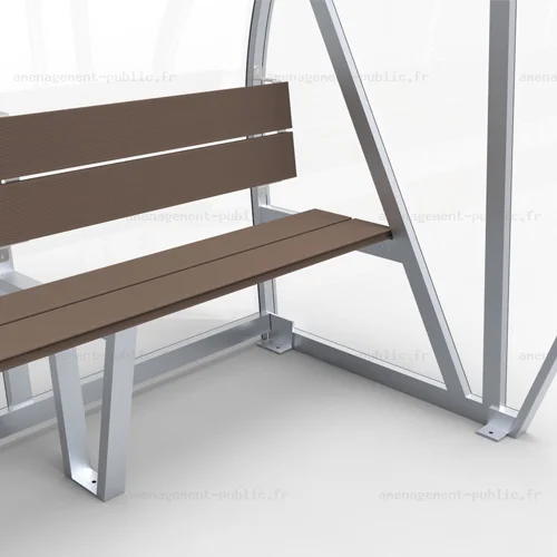 Banc de touche couvert 4 places pour aménagements sportifs extérieurs